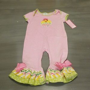 Peaches and Creme 24 Months Easter Spring Romper